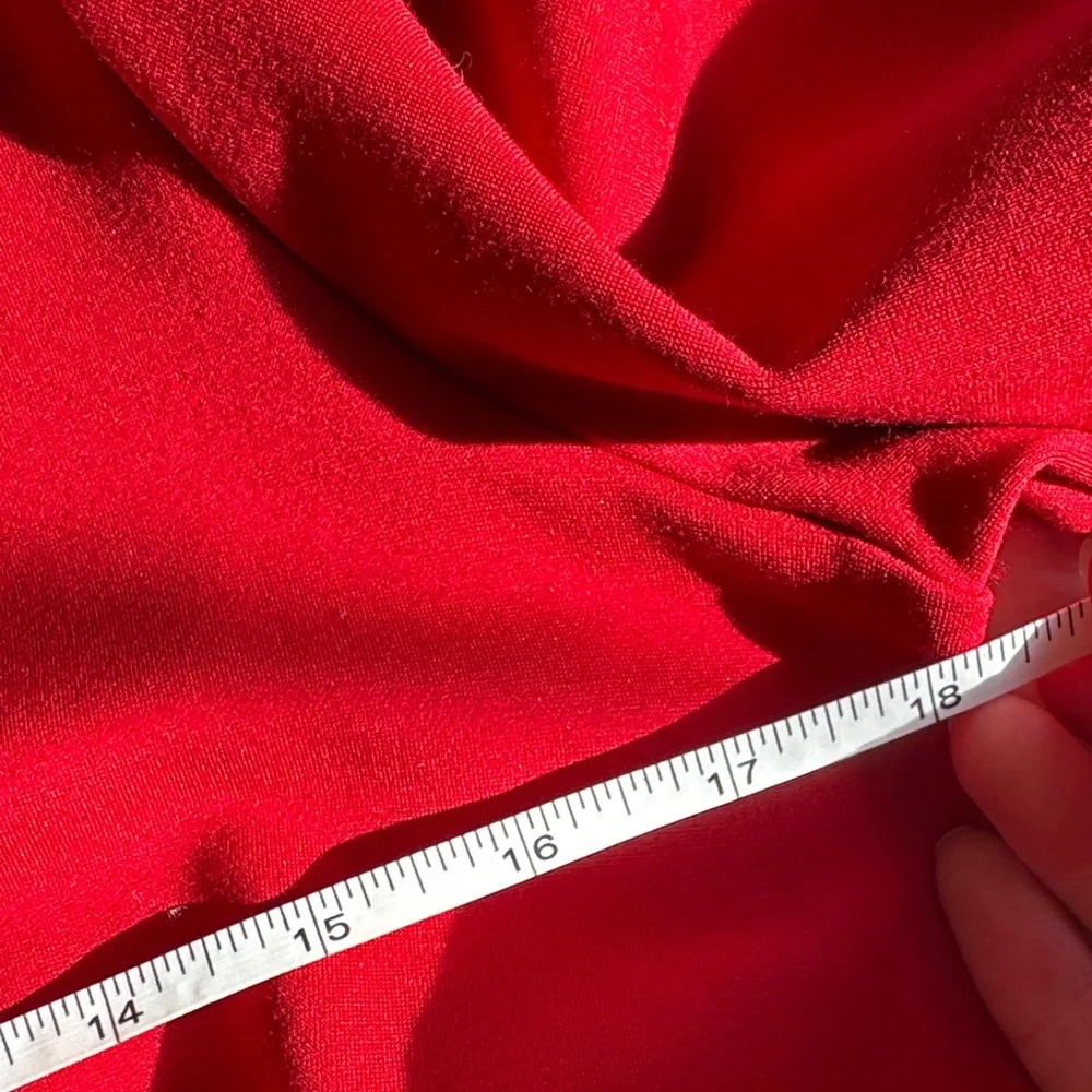 Chico's Vibrant Red Dress with Lace Sleeves, M - Picture 12 of 14